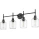 Asheville 4 Light 34.75 inch Matte Black Vanity Light Wall Light